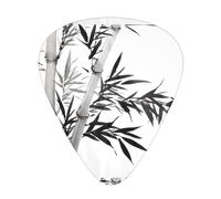 Guitar Picks-12 Pack Includes Thin,Medium & Heavy Gauges,Bamboo Tree Image Chinese Calligraphy For Bass,Electric & Acoustic Guitars