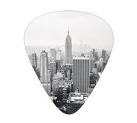Guitar Picks-12 Pack Includes Thin,Medium & Heavy Gauges,Black And White New York For Bass,Electric & Acoustic Guitars