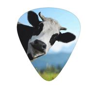 Guitar Picks-12 Pack Includes Thin,Medium & Heavy Gauges,Cute Cow For Bass,Electric & Acoustic Guitars