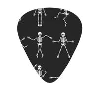 Guitar Picks-12 Pack Includes Thin,Medium & Heavy Gauges,Cute Skeleton Dancing For Bass,Electric & Acoustic Guitars
