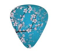 Guitar Picks-12 Pack Includes Thin,Medium & Heavy Gauges,Japanese Cherry Flowers For Bass,Electric & Acoustic Guitars