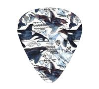 Guitar Picks-12 Pack Includes Thin,Medium & Heavy Gauges,Killer Whale For Bass,Electric & Acoustic Guitars