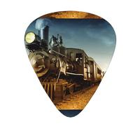 Guitar Picks-12 Pack Includes Thin,Medium & Heavy Gauges,Train And Railway For Bass,Electric & Acoustic Guitars