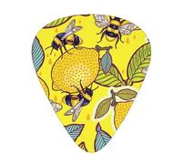 Guitar Picks-12 Pack Includes Thin,Medium & Heavy Gauges,Yellow Lemon And Bee For Bass,Electric & Acoustic Guitars