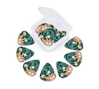 Guitar Picks 12 Pack Intricate Floral Pattern Print Guitar Pick Holder Personalized Pick Holder Set Guitar Picks for Acoustic Guitars Violin Ukulele Bass