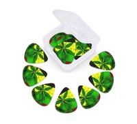 Guitar Picks 12 Pack Jamaica Flag Leaves Print Guitar Pick Holder Personalized Pick Holder Set Guitar Picks for Acoustic Guitars Violin Ukulele Bass