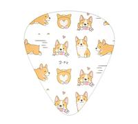 Guitar Picks 12 Pack Kawaii Playful Corgi Dogs Guitar Music Lover Thin Medium Heavy Plectrums