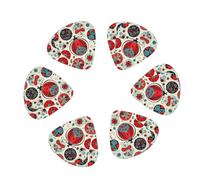 Guitar Picks 12 Pack Ladybug And Cloud Print Guitar Pick Holder Personalized Guitar Picks for Acoustic Guitars Violin Ukulele Bass