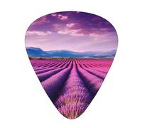 Guitar Picks 12 Pack Lavender Fields Printed Personalized Guitar Plectrums For Bass Acoustic Guitar Electric Guitar Includes Thin Medium Heavy Gauges