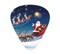 Guitar Picks 12 Pack Merry Christmas Santa Claus Reindeer Sled Printed Personalized Guitar Plectrums For Bass Acoustic Guitar Electric Guitar Includes Thin Medium Heavy Gauges