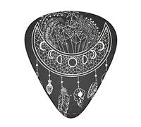 Guitar Picks 12 Pack Moon Dreamcatcher With Flowers Feathers Single Sided Printing Thin Medium Heavy Plectrums