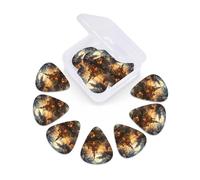 Guitar Picks 12 Pack Moonlight Castle Print Guitar Pick Holder Personalized Pick Holder Set Guitar Picks for Acoustic Guitars Violin Ukulele Bass