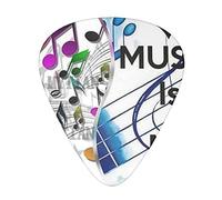 Guitar Picks 12 Pack Music Is My Life Printed Thin Medium Heavy Plectrums
