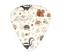 Guitar Picks 12 Pack Nature Lovely Hedgehog Squirrel Birds Printed Personalized Guitar Plectrums For Bass Acoustic Guitar Electric Guitar Includes Thin Medium Heavy Gauges