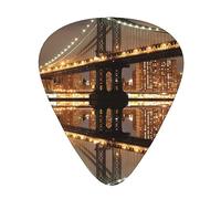 Guitar Picks 12 Pack New York Manhattan Bridge Night Printed Personalized Guitar Plectrums For Bass Acoustic Guitar Electric Guitar Includes Thin Medium Heavy Gauges