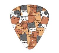 Guitar Picks 12 Pack Orange Cats Printed Personalized Guitar Plectrums For Bass Acoustic Guitar Electric Guitar Includes Thin Medium Heavy Gauges