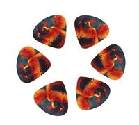 Guitar Picks 12 Pack Orange Red Phoenix Print Guitar Pick Holder Personalized Guitar Picks for Acoustic Guitars Violin Ukulele Bass