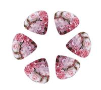 Guitar Picks 12 Pack Pink Rose Hydrangea Print Guitar Pick Holder Personalized Guitar Picks for Acoustic Guitars Violin Ukulele Bass