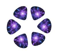 Guitar Picks 12 Pack Purple Blue Light Rays Print Guitar Pick Holder Personalized Guitar Picks for Acoustic Guitars Violin Ukulele Bass
