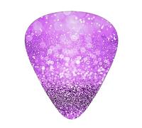 Guitar Picks 12 Pack Purple Glitter Sparkle Girly Printed Personalized Guitar Plectrums For Bass Acoustic Guitar Electric Guitar Includes Thin Medium Heavy Gauges