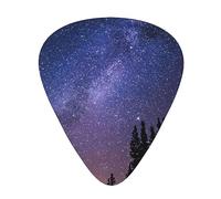 Guitar Picks 12 Pack Purple Night Sky Printed Personalized Guitar Plectrums For Bass Acoustic Guitar Electric Guitar Includes Thin Medium Heavy Gauges