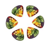 Guitar Picks 12 Pack Rainbow vegetable and fruit Print Guitar Pick Holder Personalized Guitar Picks for Acoustic Guitars Violin Ukulele Bass