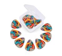 Guitar Picks 12 Pack Roller Skates Print Guitar Pick Holder Personalized Pick Holder Set Guitar Picks for Acoustic Guitars Violin Ukulele Bass