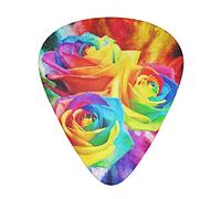 Guitar Picks 12 Pack Rose Rainbow Universal Abs Thin Medium Heavy Plectrums