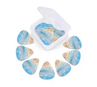 Guitar Picks 12 Pack Seashells Sea and Sun Print Guitar Pick Holder Personalized Pick Holder Set Guitar Picks for Acoustic Guitars Violin Ukulele Bass