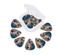 Guitar Picks 12 Pack Shark Attack Fish Print Guitar Pick Holder Personalized Pick Holder Set Guitar Picks for Acoustic Guitars Violin Ukulele Bass