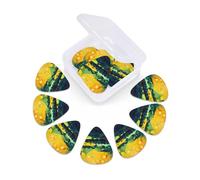 Guitar Picks 12 Pack Shiny Hexagon Print Guitar Pick Holder Personalized Pick Holder Set Guitar Picks for Acoustic Guitars Violin Ukulele Bass