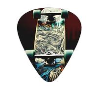 Guitar Picks 12 Pack Skate Boards Printed Personalized Guitar Plectrums For Bass Acoustic Guitar Electric Guitar Includes Thin Medium Heavy Gauges