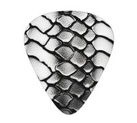 Guitar Picks 12 Pack Snake Skin Black And White Printed Personalized Guitar Plectrums For Bass Acoustic Guitar Electric Guitar Includes Thin Medium Heavy Gauges