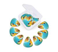 Guitar Picks 12 Pack Summer Parrot Pineapple Birds Print Guitar Pick Holder Personalized Pick Holder Set Guitar Picks for Acoustic Guitars Violin Ukulele Bass