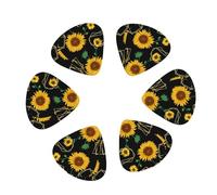 Guitar Picks 12 Pack Sunflower Flower Print Guitar Pick Holder Personalized Guitar Picks for Acoustic Guitars Violin Ukulele Bass