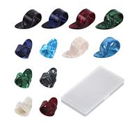Guitar Picks, 12 Pack Thumb Picks Index Finger Pick Celluloid Guitar Picks with Storage Box Case, Thumb and Finger Picks for Fingerstyle Acoustic Guitar, Mandolin, Banjo or Ukulele