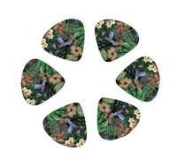 Guitar Picks 12 Pack Tropical Plant Bird Flowers Print Guitar Pick Holder Personalized Guitar Picks for Acoustic Guitars Violin Ukulele Bass