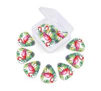 Guitar Picks 12 Pack Tropical watercolor pineapple Flamingo Print Guitar Pick Holder Personalized Pick Holder Set Guitar Picks for Acoustic Guitars Violin Ukulele Bass