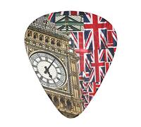 Guitar Picks 12 Pack Union Jack Flags And Big Ben Boys Girls Thin Medium Heavy Plectrums