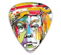 Guitar Picks 12 Pack Universal ABS Guitar Picks,Abstract Contemporary Art Portrait Of Man With A Bird On His Head Paint Stylefor Acoustic and Electric Guitar