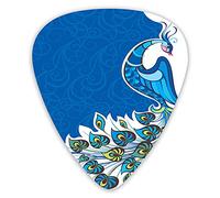 Guitar Picks 12 Pack Universal ABS Guitar Picks,Abstract Ornithology Elements Bird Design Zoological Pavo Cristatusfor Acoustic and Electric Guitar