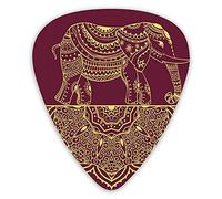 Guitar Picks 12 Pack Universal ABS Guitar Picks,African Animal With Mandala Flower Motif Ethnic Spirals And Paisleysfor Acoustic and Electric Guitar