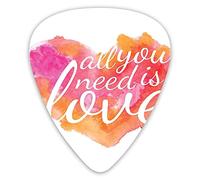 Guitar Picks 12 Pack Universal ABS Guitar Picks,All You Need Is Love Valentines Love Quote Colorful Watercolor Splash Art Printfor Acoustic and Electric Guitar