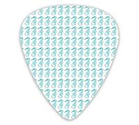 Guitar Picks 12 Pack Universal ABS Guitar Picks,Aquatic Creatures Themed Illustration Of Seahorses In Engraving Stylefor Acoustic and Electric Guitar
