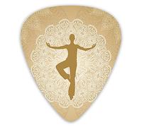 Guitar Picks 12 Pack Universal ABS Guitar Picks,Authentic Mandala Inspired Composition Man Posture Asana Meditation Printfor Acoustic and Electric Guitar