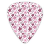 Guitar Picks 12 Pack Universal ABS Guitar Picks,Baroque Inspired Nature Motifs Floral Composition Vintage Blossomfor Acoustic and Electric Guitar