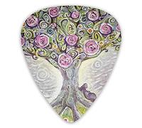 Guitar Picks 12 Pack Universal ABS Guitar Picks,Blossom Plant Illustration Paint Style Spring Love Universe Conceptfor Acoustic and Electric Guitar
