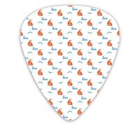 Guitar Picks 12 Pack Universal ABS Guitar Picks,Boat Seagull Silhouettes Marine Inspired Pattern Ornamental Travel Illustrationfor Acoustic and Electric Guitar