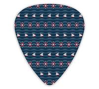Guitar Picks 12 Pack Universal ABS Guitar Picks,Boats And Helms On Wavy Sea Background Cartoon Style Abstract Compositionfor Acoustic and Electric Guitar