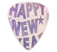 Guitar Picks 12 Pack Universal ABS Guitar Picks,Calligraphy In Party Tools Hangings On The Wall And Striped And Dotted Starsfor Acoustic and Electric Guitar